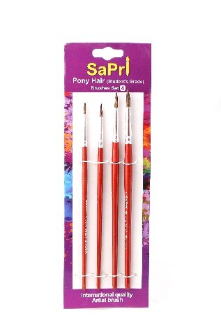 Sapri Brush 52 PONY Hair Round Set Of 4 Nos 0-2-4-6